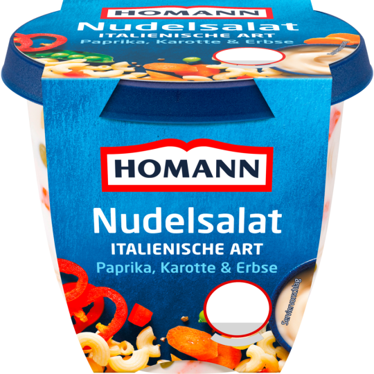 Homann Nudelsalat Italienische Art mit Paprika und Erbsen 200g