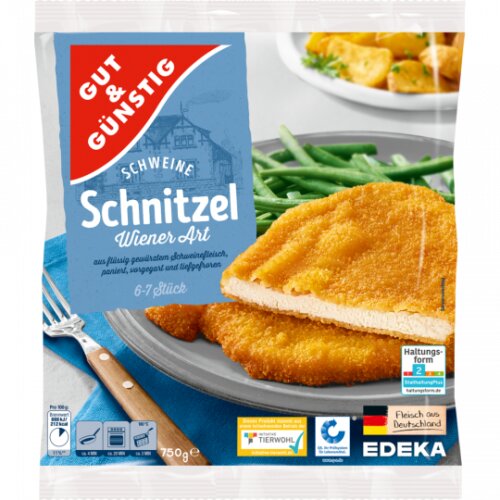 Gut & Günstig Schweine Schnitzel Wiener Art 750g QS