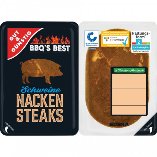 Gut & Günstig Nackensteak Kräuter 600g QS