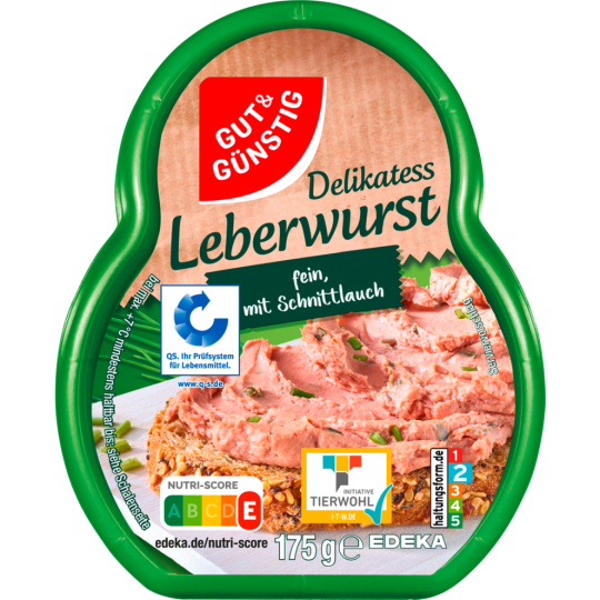 Gut & Günstig Leberwurst mit Schnittlauch 175g QS