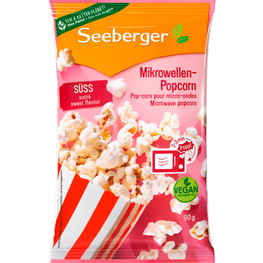 Seeberger Mikrowellen-Popcorn süß 90g