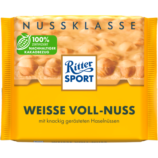 Ritter Sport Nuss Klasse Weisse Voll-Nuss Tafel 100g