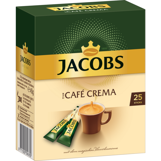 Jacobs Löslicher Kaffee Sticks Cafe Crema 25ST 45g