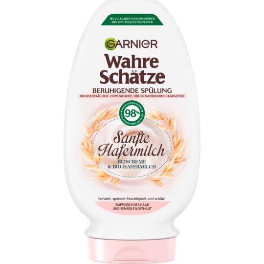 Garnier Wahre Schätze Spülung seidige Reiscreme mit sanfte Hafermilch für empfindliches Haar 200ml
