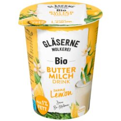 Bio Gläserne Molkerei Buttermilchdrink Zitrone 500g