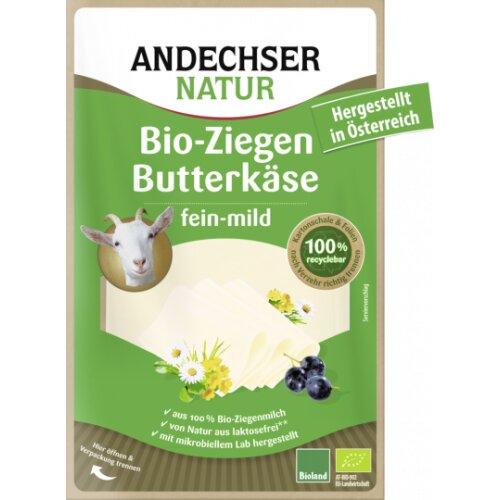 Bio Andechser Natur Ziegen-Butterkäse in Scheiben 48% Vollfettstufe 100g
