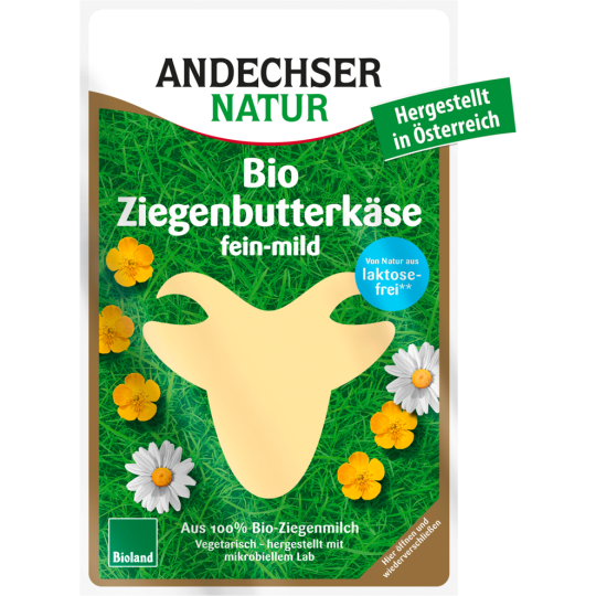 Bio Andechser Natur Ziegen-Butterkäse in Scheiben 48% Vollfettstufe 100g
