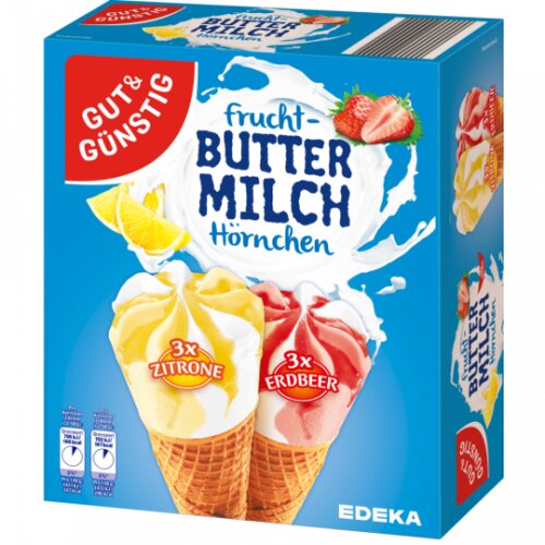 Gut & Günstig Frucht-Buttermilch Hörnchen 6x120ml