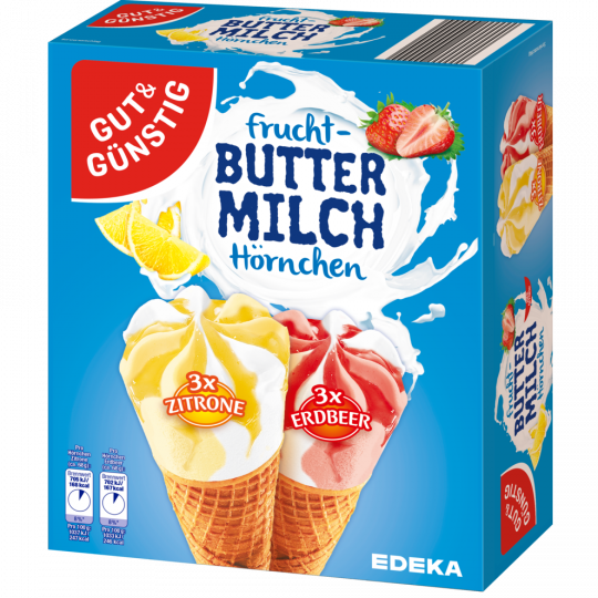 Gut & Günstig Frucht-Buttermilch Hörnchen 6x120ml