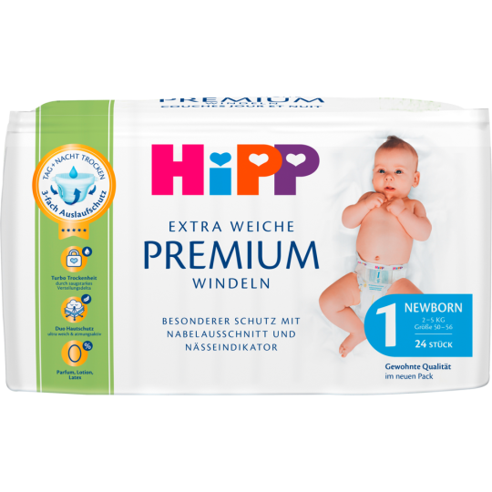 Hipp Babysanft Windeln Newborn Gr.1 2-5kg 24ST