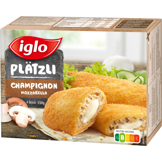 Iglo Plätzli Champignon-Mozzarella 250g