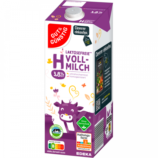 GUT&GÜNSTIG H-Milch laktosefrei 3,8% 1l