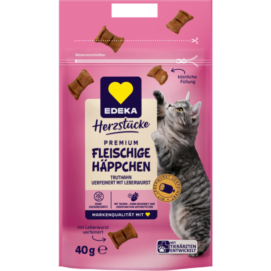 EDEKA Fleischige Häppchen mit delikater Leberwurstfüllung 40g