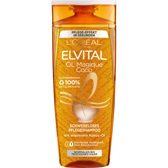 Elvital Shampoo Öl Magique Coco aus erlesenem Kokos-Öl für normales bis trockenes Haar 300ml