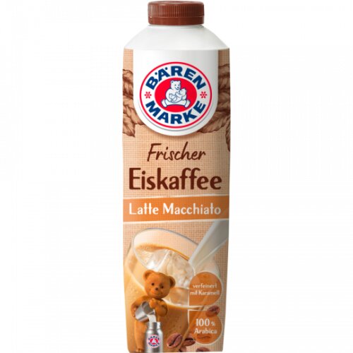 Bärenmarke Der frische Eiskaffee Latte Macchiato verfeinert mit Karamell 1,8% 1l