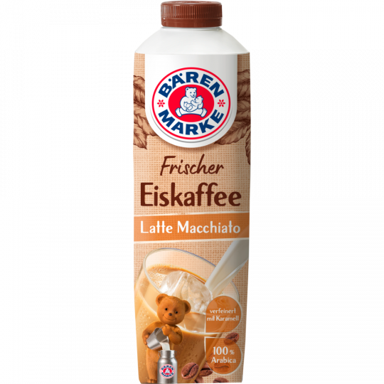 Bärenmarke Der frische Eiskaffee Latte Macchiato verfeinert mit Karamell 1,8% 1l