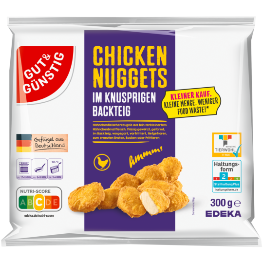 GUT&GÜNSTIG Hähnchen Nuggets im Backteig Kleiner Kauf 300g  QS