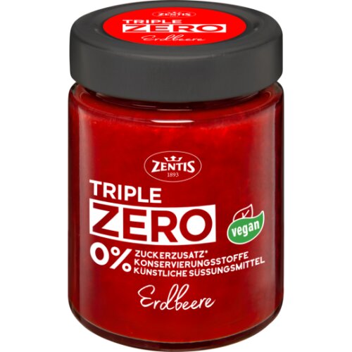 Zentis Triple Zero Fruchtaufstrich Erdbeere 185g