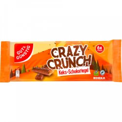 GUT&GÜNSTIG Schokoriegel Crazy Crunch Keks 6x50g