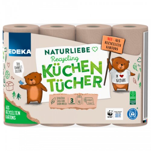 EDEKA Naturliebe Recycling Küchentücher 3-lagig 4x128BL