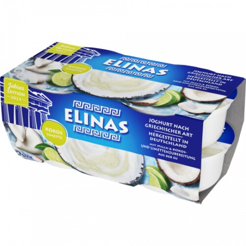 Elinas Joghurt nach griechischer Art Kokos Limette 9,4% 4x150g