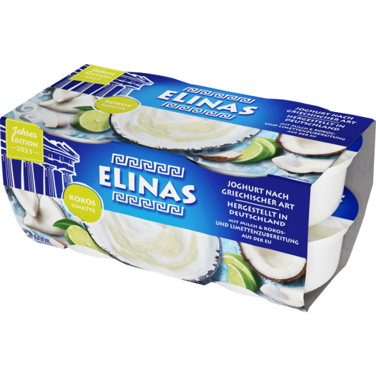 Elinas Joghurt nach griechischer Art Kokos Limette 9,4% 4x150g