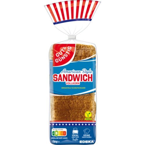 GUT&GÜNSTIG Sandwich Toast Vollkorn 750g