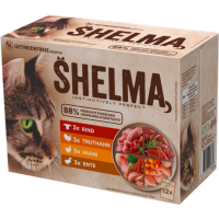 Shelma getreidefrei Katze Huhn/Rind/Ente/Truthahn in...