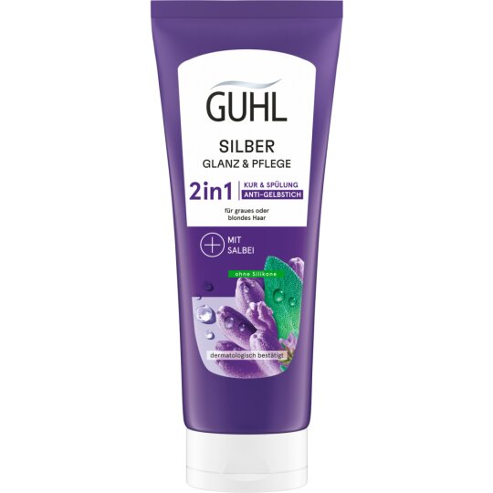 Guhl Anti-Gelbstich Kur Silberglanz&Pflege für graues oder blondes Haar 200ml