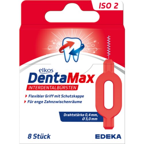 EDEKA elkos DentaMax Interdentalbürsten ISO2 rot 8ST