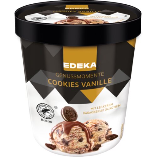 EDEKA Genussmomente Eiscreme Cookies Vanille 500ml