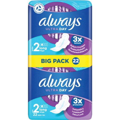 Always Ultra Long mit Flügeln Damenbinden Bigpack 22ST
