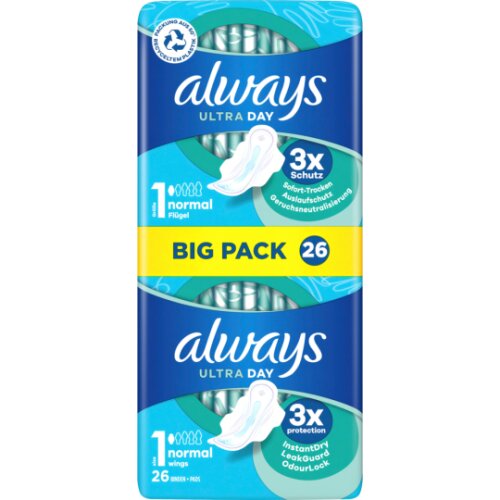Always Ultra Normal mit Flügeln Damenbinden 26ST