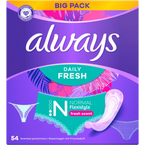 Always Daily Fresh Flexistyle Normal Slipeinlagen mit Frischeduft Big Pack 54ST