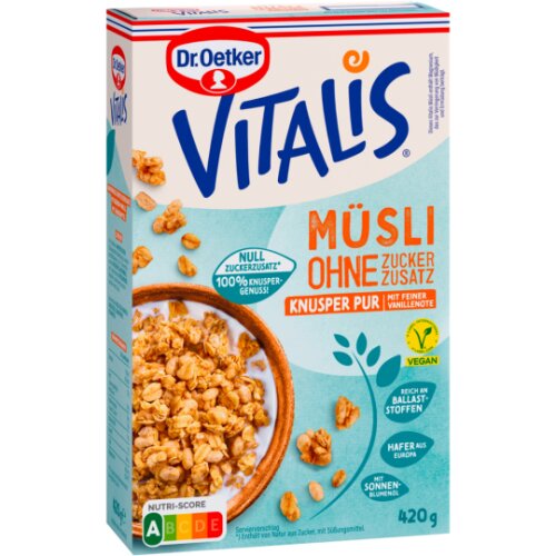 Dr.Oetker Vitalis ohne Zuckerzusatz Knusper Pur 420g