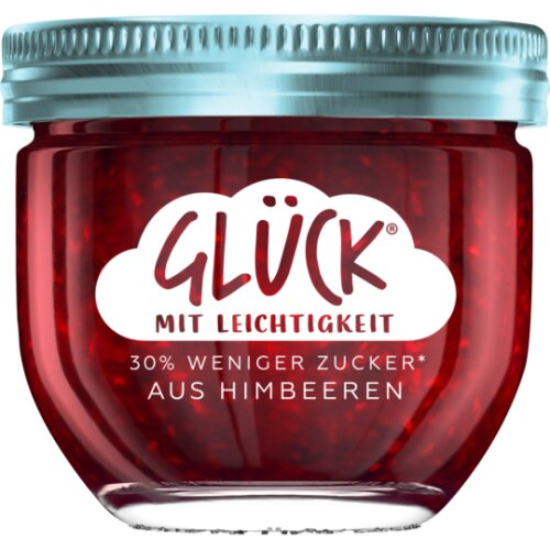 Glück Fruchtaufstrich Himbeere weniger Zucker 230g