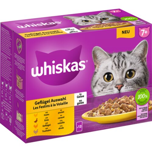 Whiskas Geflügel Auswahl in Gelee 12x85g