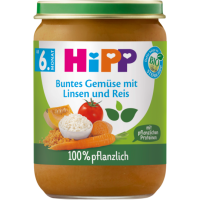 Bio Hipp Buntes Gemüse mit Linsen und Reis 190g