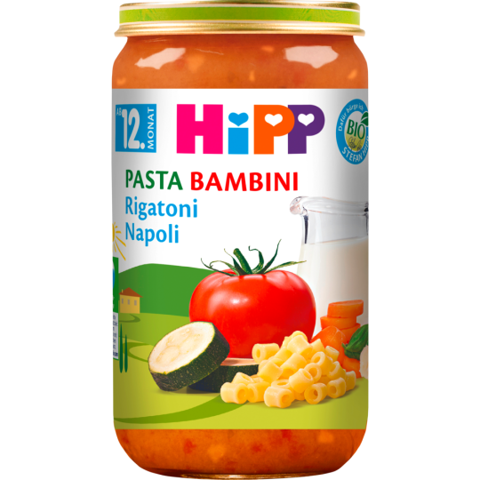 Bio Hipp Menü Pasta Bambini Rigatoni Napoli ab 12.Monat 250g
