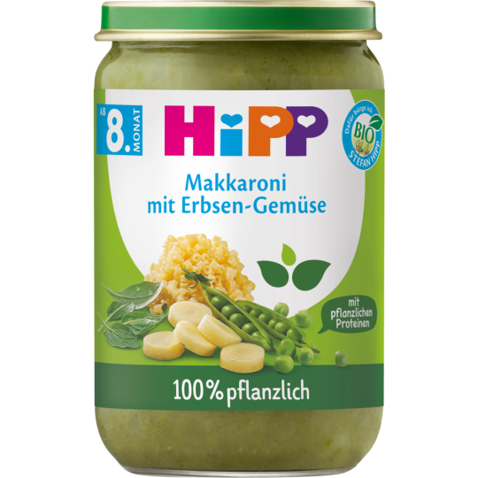 Bio Hipp Makkaroni mit Erbsen-Gemüse 220g