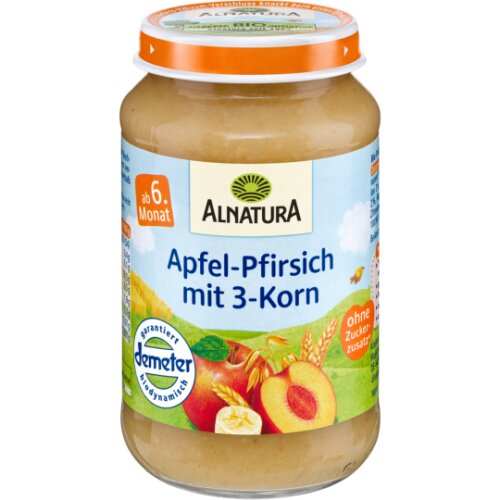Demeter Alnatura Apfel-Pfirsich mit 3-Korn 190g