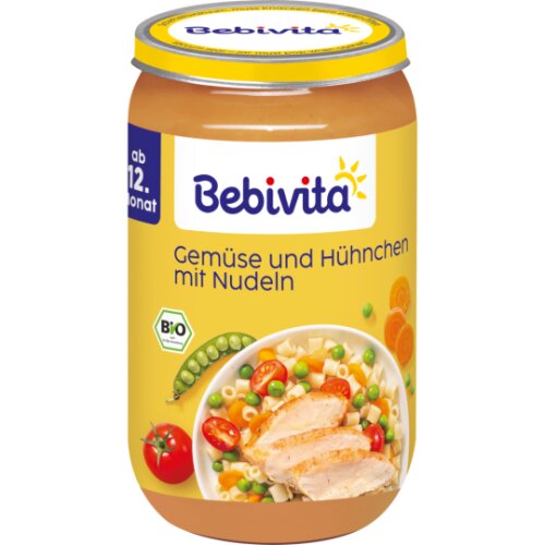 Bio Bebivita Gemüse und Hühnchen mit Nudeln 250g