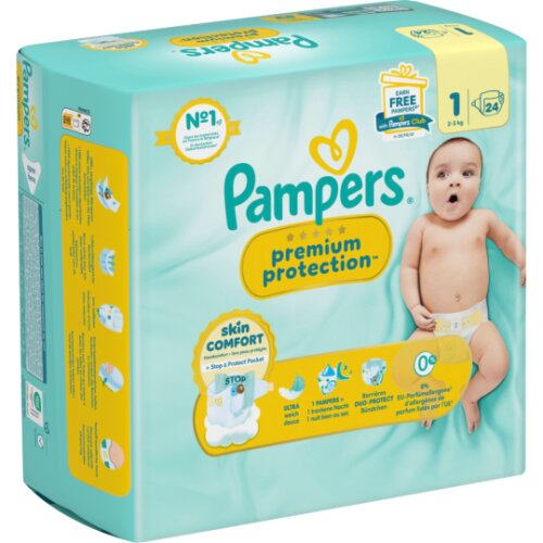 Pampers Premium Protection New Baby Windeln Newborn 2-5kg Gr.1 Single Pack 24ST