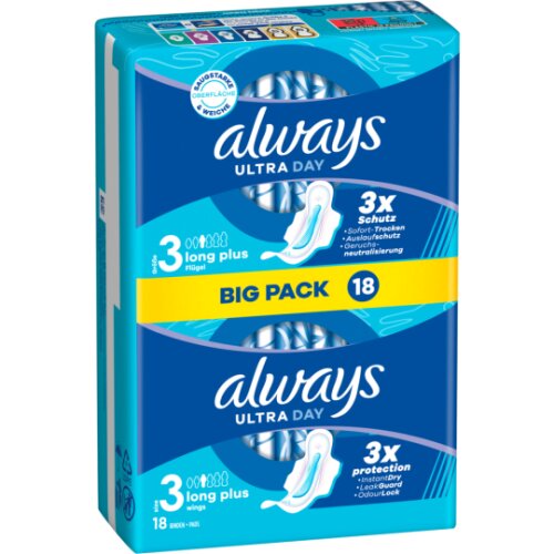 Always Ultra Damenbinden Long mit Flügeln Big Pack 18ST