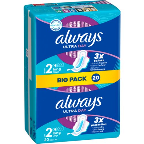 Always Ultra Damenbinden Long mit Flügeln Big Pack 20ST