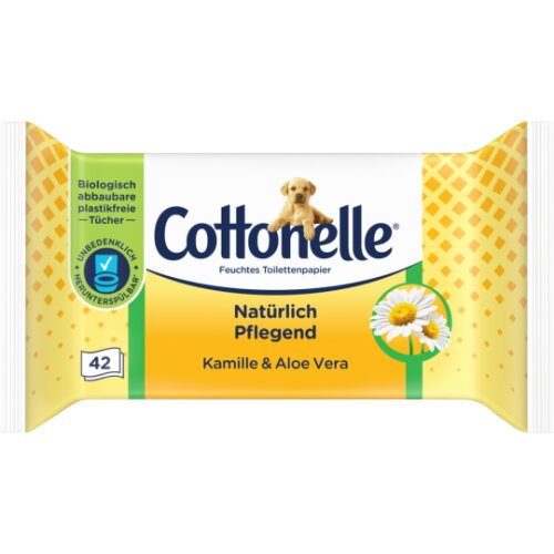 Cottonelle Feuchtes Toilettenpapier Natürlich Pflegend Kamille&Aloe Vera 42ST