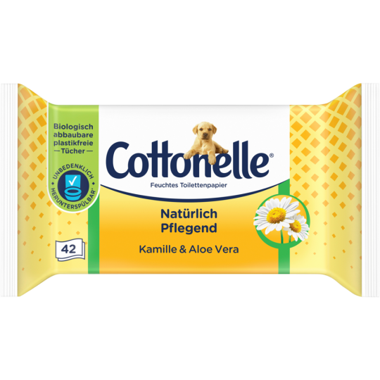 Cottonelle Feuchtes Toilettenpapier Natürlich Pflegend Kamille&Aloe Vera 42ST