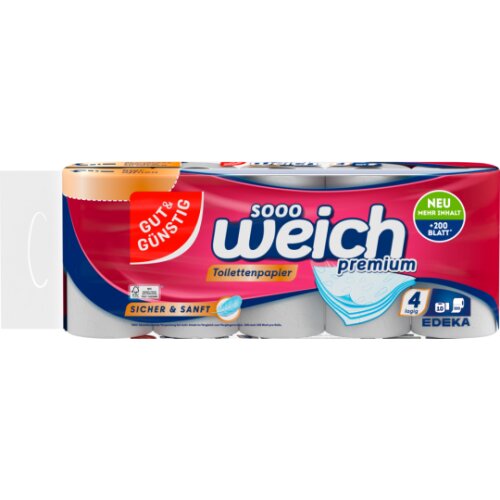 GUT&GÜNSTIG Toilettenpapier 4-lagig 10x200BL