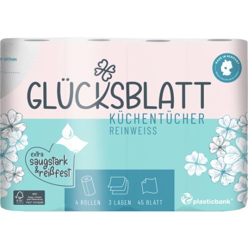 Glücksblatt Küchentücher 3-lagig 4x45BL