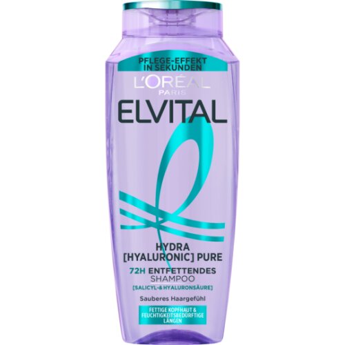 Elvital Hydra Hyaluronic Pure 72H Entfettendes Shampoo 300ml